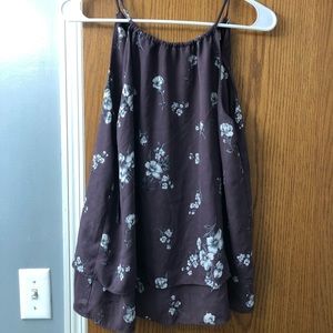 Purple floral shirt